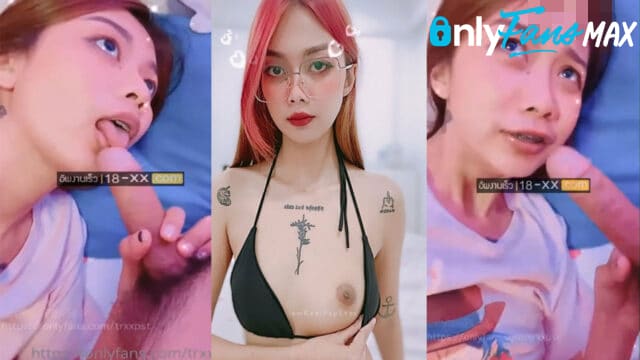 คลิปหลุด Onlyfans trxxpst สาวหัวทองสักลาย โม๊กควยพี่เทพจนแตกคาปาก ดูดควยอย่างฟินเลียหัวแล้วจับอมมิดลำ